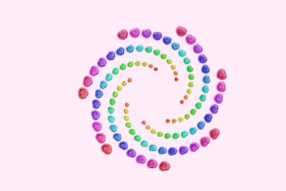Circular Love Icon: A Heartfelt Embroidery Design