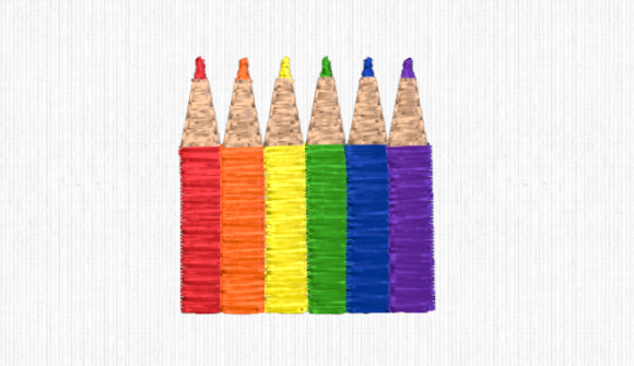 Colored Pencils Embroidery Design