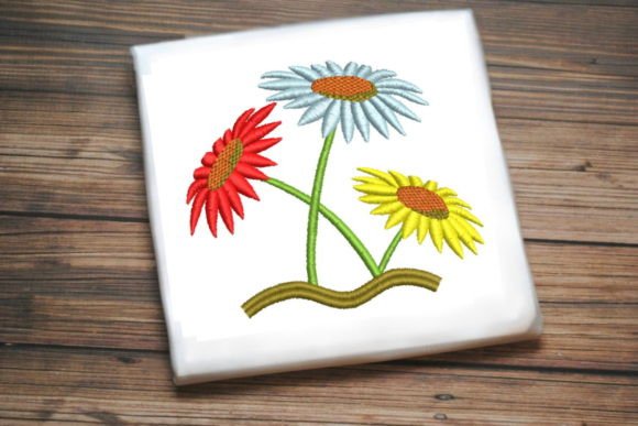 Colored Sunflower Embroidery Design