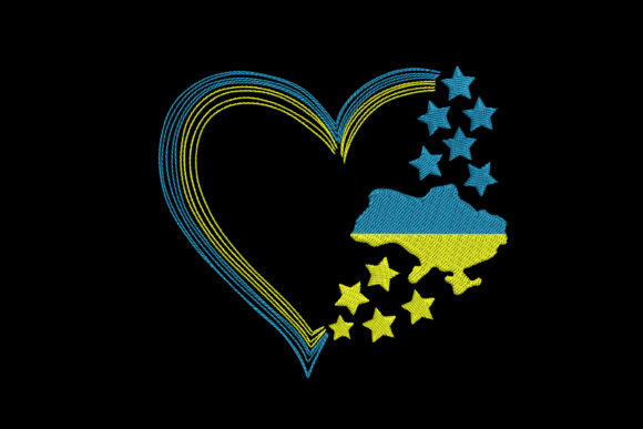 Love Ukraine Embroidery Design